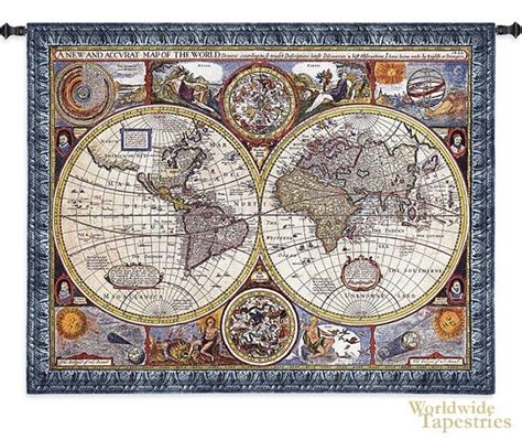 A new and accurate map :: World map tapestries :: Worldwide Tapestries