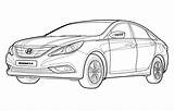 Hyundai Sonata coloring Page  Free And Printable sketch template