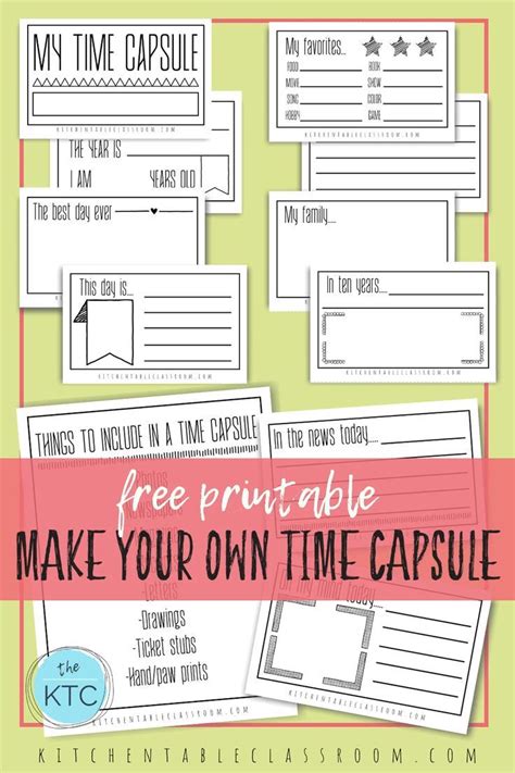 Time Capsules Ideas and Printables for Kids - The Kitchen Table Classroom | Time capsule kids ...