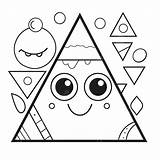 Triangle Coloring Shapes Printable Pages Triangles Shape Preschool  sketch template