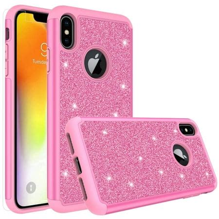 Apple iPhone XR Case, Glitter Cute Phone Case[Screen Protector] Bling ...