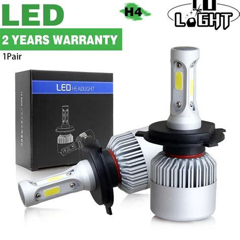 CO LIGHT 72W H4 LED Car Headlight Bulb COB Hi Lo Beam 8000LM Auto Headlamp Fog Light 6500K 12V ...