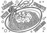 Spaghetti Coloring Page sketch template