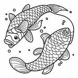Majestic Koi Fish In A Pond Coloring Page  Pagescom sketch template