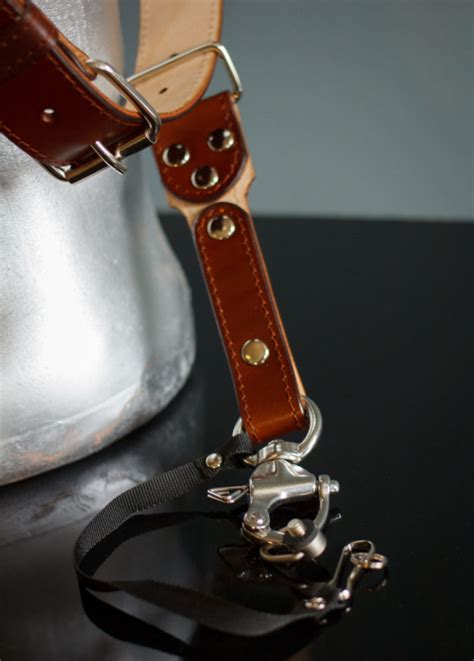 Wide leather Cameras Harness with stitching - DesiredLeather