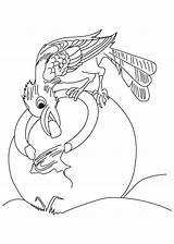 Crow Quenching His thirst On A Hot Day coloring Page sketch template
