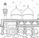 Karbala Coloring Shrine Drawing Ali Al Him Playandlearn Sketch  sketch template