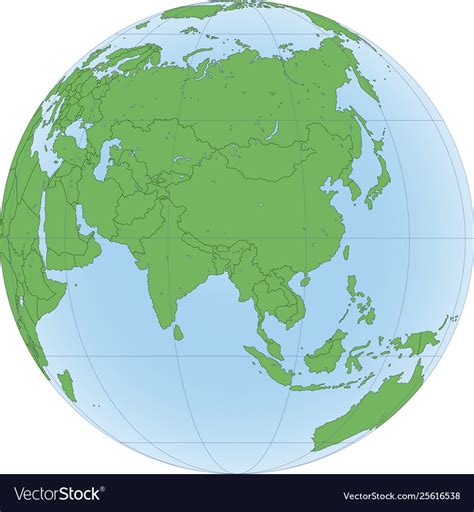 Earth globe with focused on asia Royalty Free Vector Image