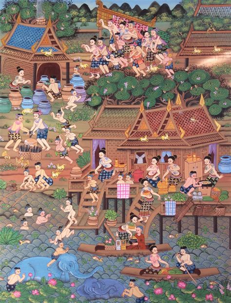 Traditional Thai Folk Art - Original Art For Sale | Royal Thai Art