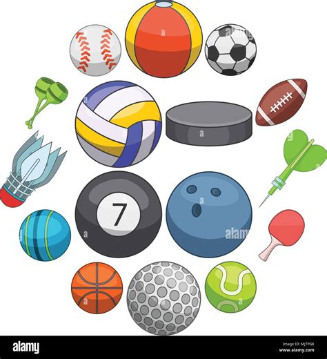 Sport balls icons set, cartoon style Stock Vector Image & Art - Alamy