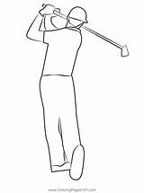 A Person Swinging golf Club In The Air sketch template
