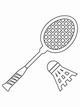 Badminton Clipart Coloring White Outline Racket Clip Pages Shuttlecock  sketch template