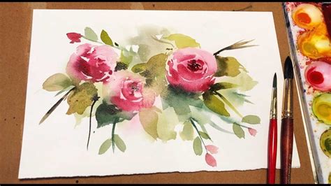 Watercolor Painting for Beginners Loose Rose Floral/ Real Time Tutorial... | Watercolor flowers ...