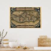 Vintage World Atlas Map Print | Zazzle