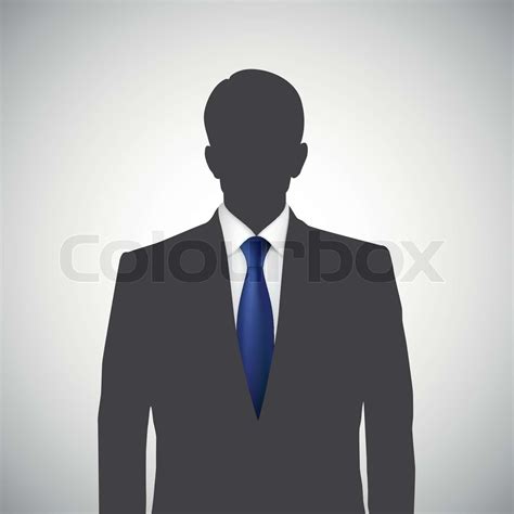 Unknown person silhouette whith blue tie | Stock vector | Colourbox