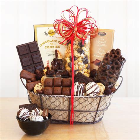 Chocolate Delights Basket Gift Basket | Chocolate gifts basket, Chocolate delight