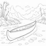 Canoe On A River coloring page Lulu Pages sketch template