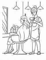Hair Dresser Coloring Page For Kids 12697803 Vector Art At Vecteezy sketch template