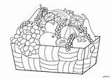 Basket Fruit Coloring Pages Fruits Coloriage Drawing Worksheets  sketch template