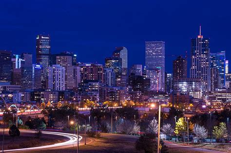 Denver Skyline at Night, Cityscape, Colorado Photography, Skyscrapers, City Lights, Urban Art ...