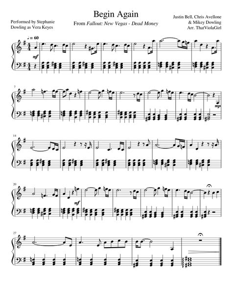 Begin Again Sheet music for Piano | Download free in PDF or MIDI ...