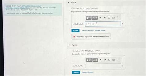 Solved determine the mass of glucose (C6H12O6) in each | Chegg.com