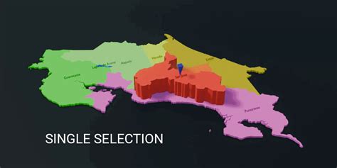 Costa Rica 7 Provinces Map (3D + Pre-rendered Images) - Blender Market