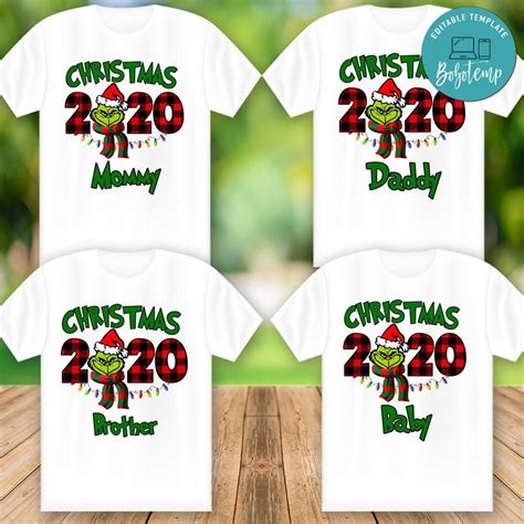 The Grinch Family Matching Christmas Shirt PNG File Templates | Bobotemp