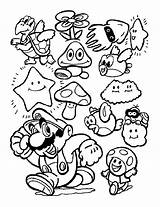 Mario  Bonus And Monster Of The Games Super Bros Coloring Pages sketch template