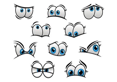 Big blue eyes in cartoon or comic style 11520899 Vector Art at Vecteezy