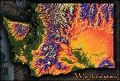 Colorful Idaho Map | Physical Topography of Rocky Mountains