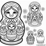 Coloring Page Of A Traditional Russian doll Download Or Print For Free sketch template
