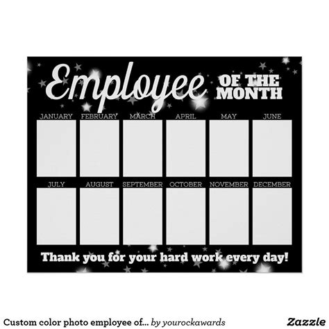 Custom color photo employee of the month display poster Business Notebooks, Business Card Case ...