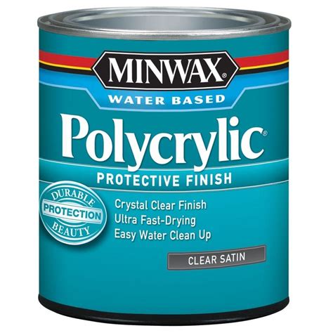 Minwax 1 qt. Clear Satin Polycrylic Protective Finish for Interior Wood-63333444 - The Home Depot