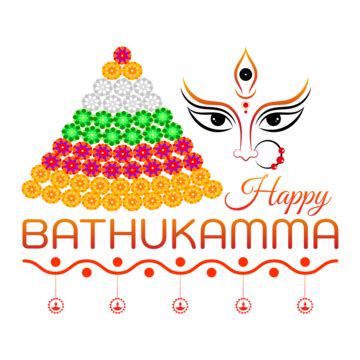 Happy Bathukamma In Telugu PNG Transparent Images Free Download | Vector Files | Pngtree