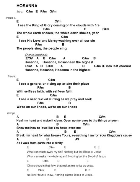 Hosanna Hillsong CHORDS | PDF