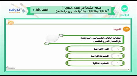 صف مواقع الفلزات واللافلزات واشباه الفلزات في الجدول الدوري