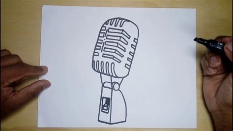 How to draw a microphone easily - YouTube