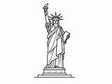 Simple Statue Of Liberty Sketch To Color  Coloring Page sketch template