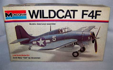 Vintage 1973 Monogram Wildcat F4F Airplane Model Kit | Model airplanes ...