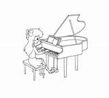 Girl playing Piano coloring Page  Download Print Or Color Online For Free sketch template