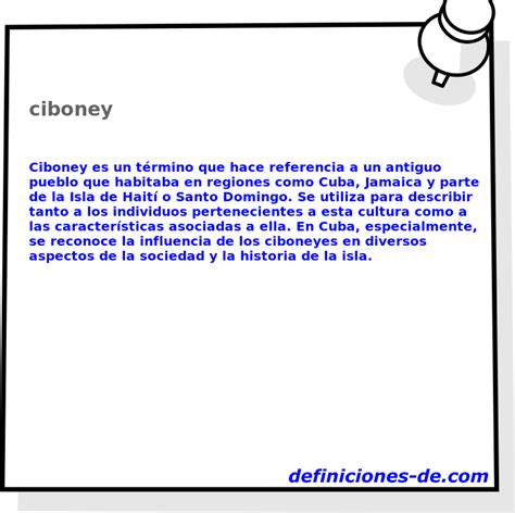 Significado de «ciboney»