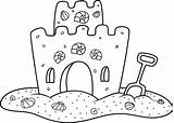 Simple Sand Castle Coloring Pages sketch template