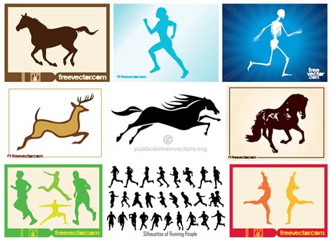 Running Vector Collection: From Silhouettes To Animals | 123freevectors