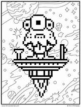 Coloring Pixel Squared Dragon Worksheets Rounding Multiplication Pages  sketch template