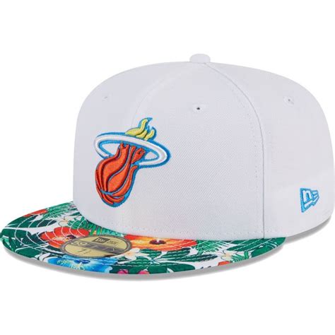 New Era White Miami Heat 59fifty Fitted Hat | ModeSens