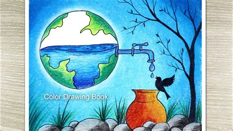 Cómo dibujar Save Water Save Earth Poster, Save Nature Drawing