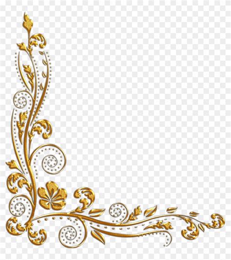 Gold Border Frame Floral Floral Clipart Golden Glitter Png And | Sexiz Pix