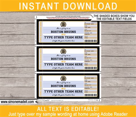 Free Printable Hockey Ticket Template - Printable Templates