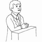 Praying Boy In Church Coloring Page sketch template